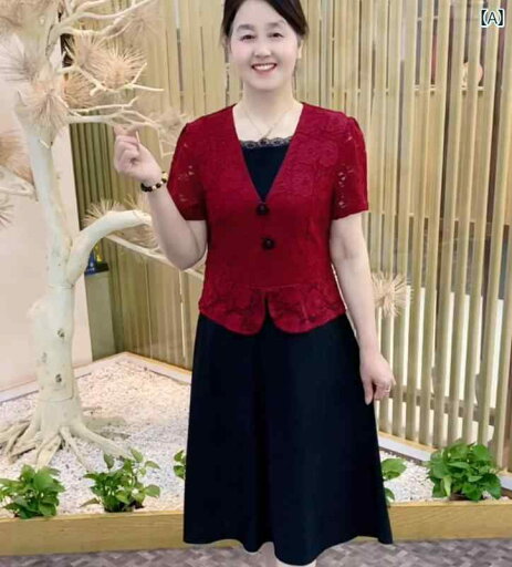 パンツドレス レディース 夏の 母親の ドレス フェイクの ツーピースの レースの ドレスは 若見え ファッションのの 女性は 軽い 高級 ドレスを 示しています パンツドレス レディース 夏の 母親の ドレス フェイクの ツーピースの レースの ドレスは 若見え ファッションのの 女性は 軽い 高級 ドレスを 示しています