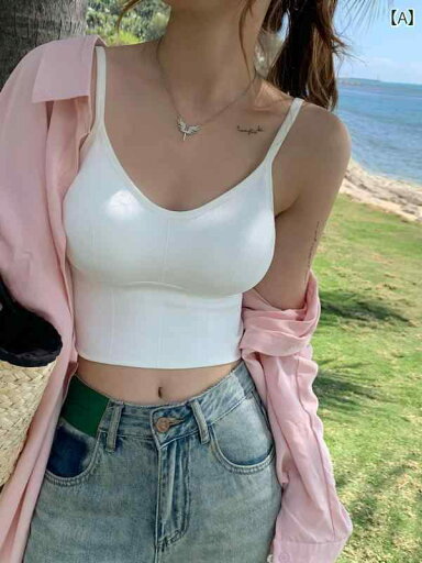 インナー 白い 美しい 背中の 下着 2025 ホット スタイル キャミソール ベスト 女性用 胸 パッド 付き インナーウェアと アウターウェア インナー 白い 美しい 背中の 下着 2025 ホット スタイル キャミソール ベスト 女性用 胸 パッド 付き インナーウェアと アウターウェア