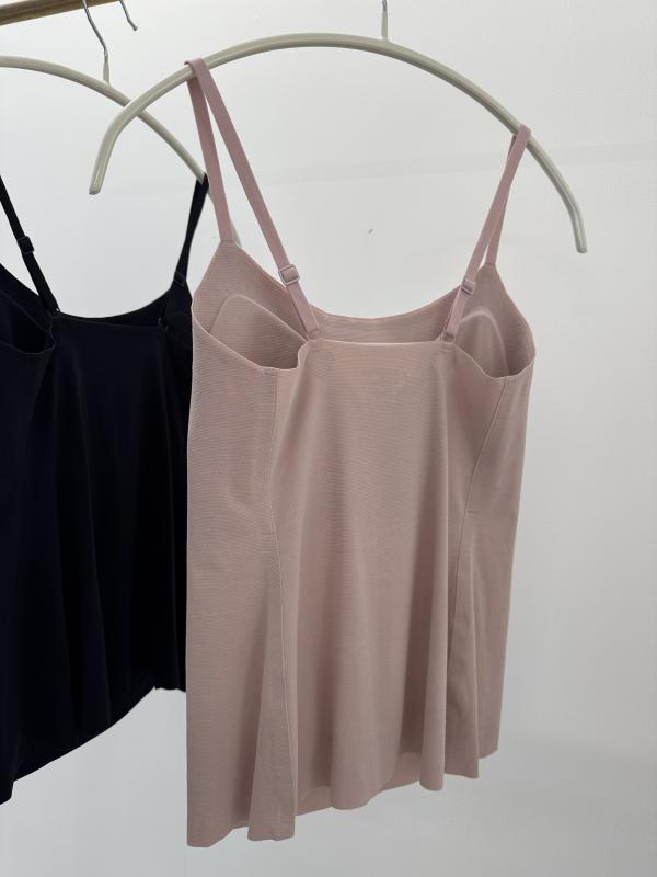 インナー クオリティ チョイス レディース キャミソール ブラパッド 付き ギャザー入り 下着