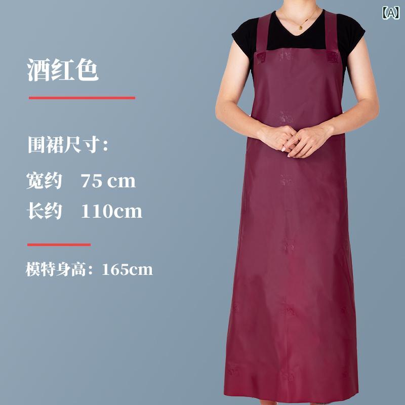 エプロン おしゃれ キッチン PVC製エプロン、キッチン用男女用ユニフォーム、牛革の石材耐酸アルカリ防..