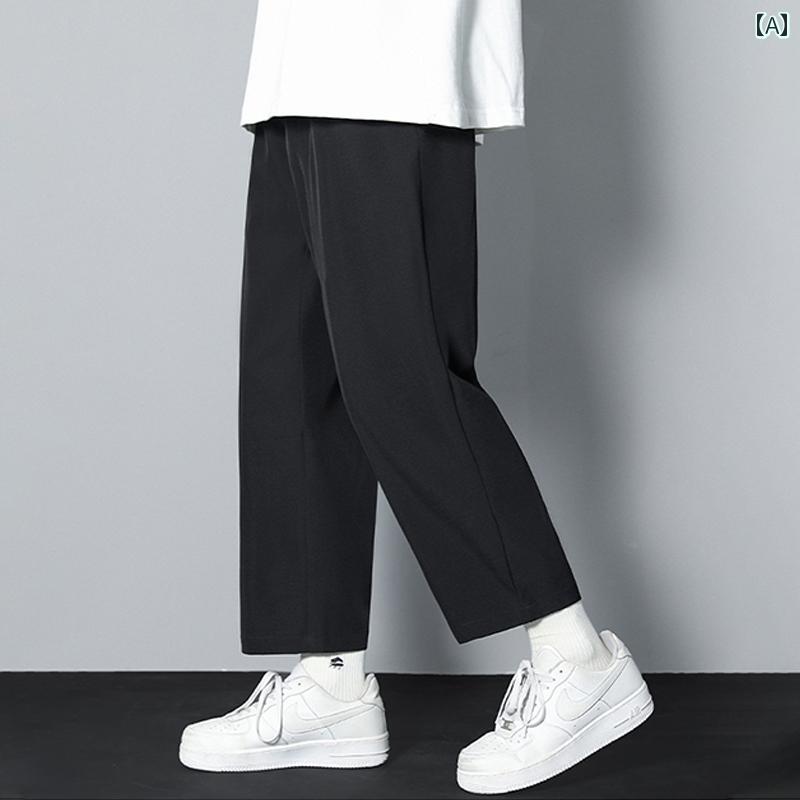 メンズ おしゃれ スウェット セット ストレート パンツ メンズ 夏 薄手 速乾 スポーツ ティーンエイジャー クール 冷感 ゆったり カジュアル