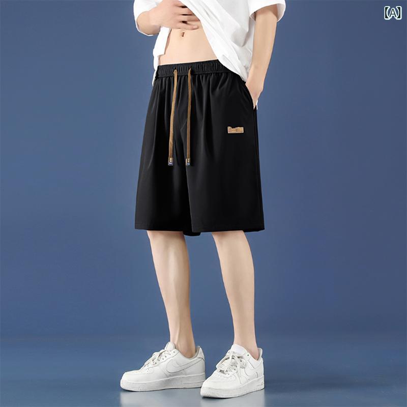 メンズ おしゃれ スウェット セット Semir メンズ 夏 ビーチ ショーツ 冷感 薄手 アウターウェア 速乾 アメリカン カジュアル ゆったり バスケットボール スポーツ パンツ