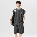 メンズ おしゃれ スウェット セット ウォリアー 冷感 スポーツ スーツ メンズ 夏 ゆったり カジュアル ノースリーブ Tシャツ トップス ボーイズ バスケッ...