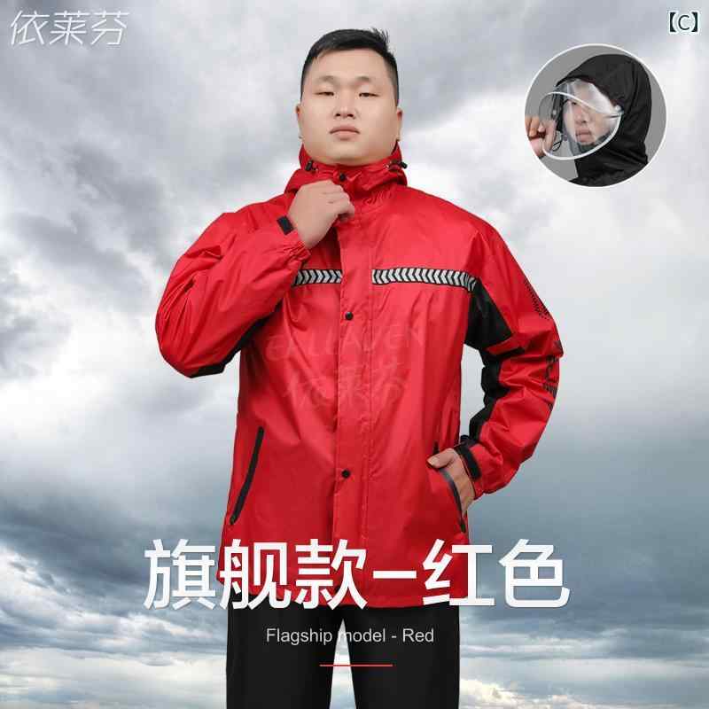 メンズ レインコート レインコートと レインパンツ 特大 大きめ サイズ スーツ 大きいサイズ サイクリング用 男女兼用 スプリット ロング 全身用 防 雨 レインケープ