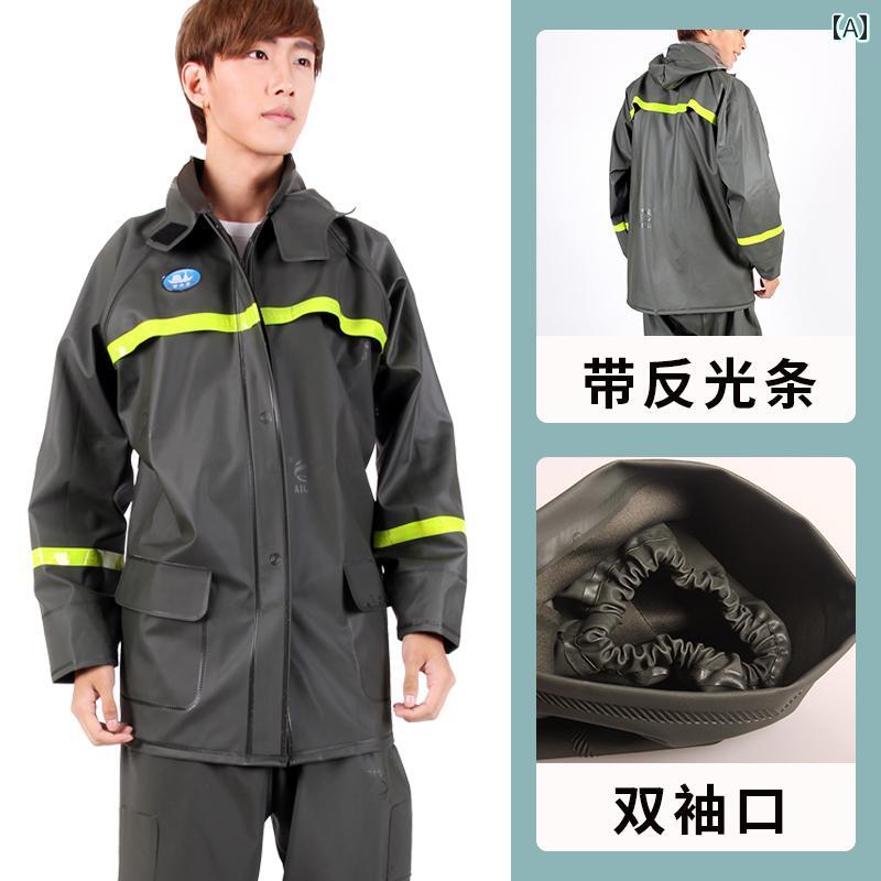 メンズ レインコート ワンピース レインコート トップ メンズと レディース レインパンツ スーツ テイクアウト ライディング 電動 バイク 厚手 防風 雨水 ...