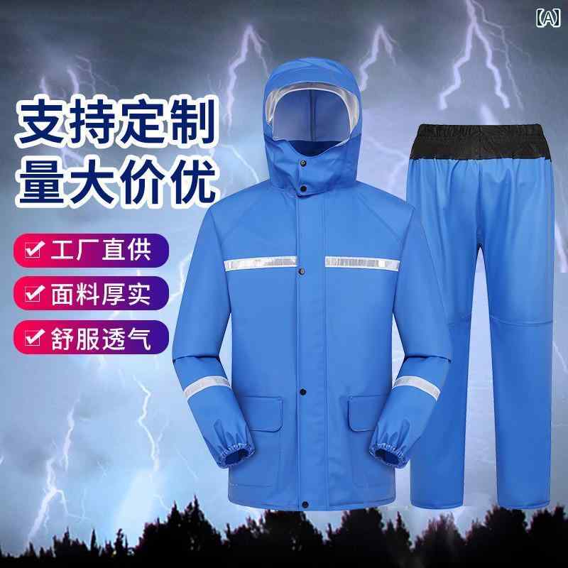 メンズ レインコート Meituan テイクアウト スプリット レインコート フル ラバー 防 雨 ライダー 雨の 日 装備 レインパンツ スーツ 男女兼用