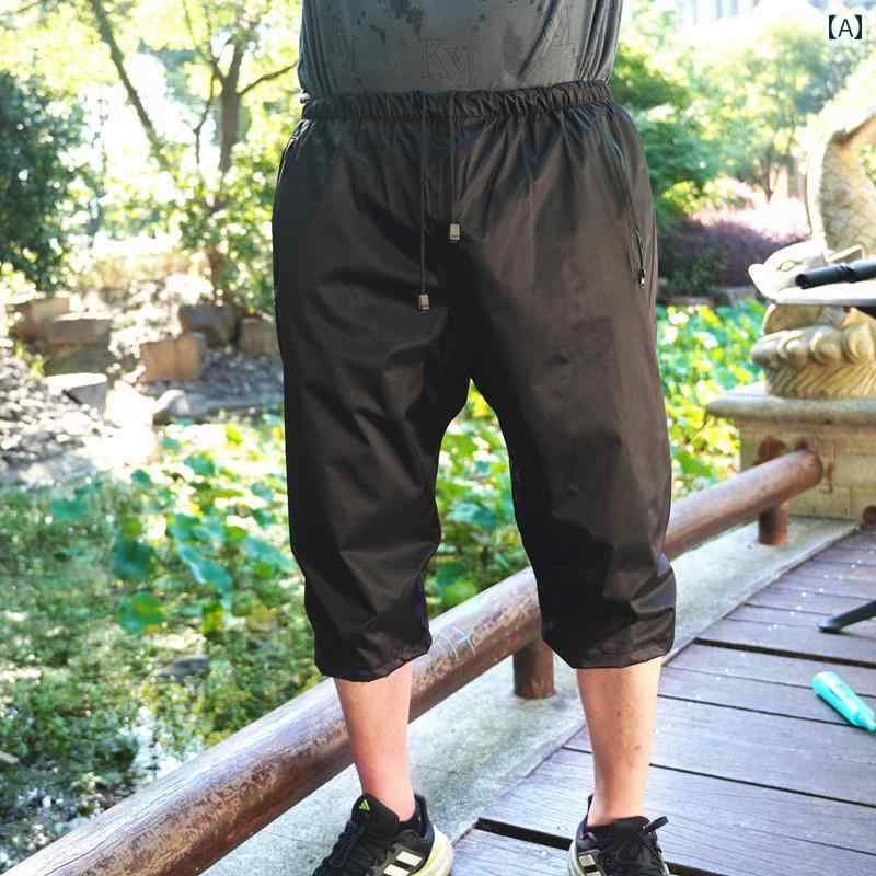 メンズ レインコート ショート パンツ レインパンツ 防水 男女兼用 サイクリング 二 重層 耐摩耗 スプリット 通気性 釣り テイクアウト 大人 夏用 シング...