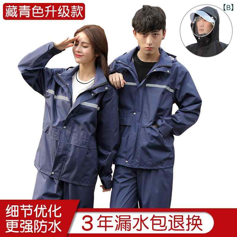 メンズ レインコート レインコートと レインパンツの スーツ メンズ スプリット 防水 レディース 厚手 テイクアウト 電動 バイク マスク 付き 全身 防 雨