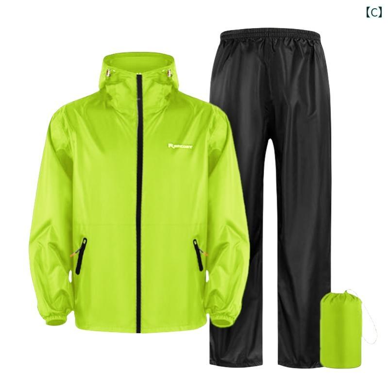 メンズ レインコート アウトドア 登山用 レインコート 軽量 高級 サイクリング 薄型 スーツ 男女兼用 全身 防 雨 通気性 スプリット