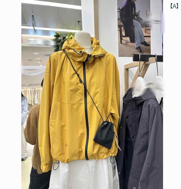 パーカー マウンテン アウトドア ACMEデザインのフード付きブルゾン女性用2025年春新作、カジュアルなゆったりとした外出用ジッパー付きジャケットです。