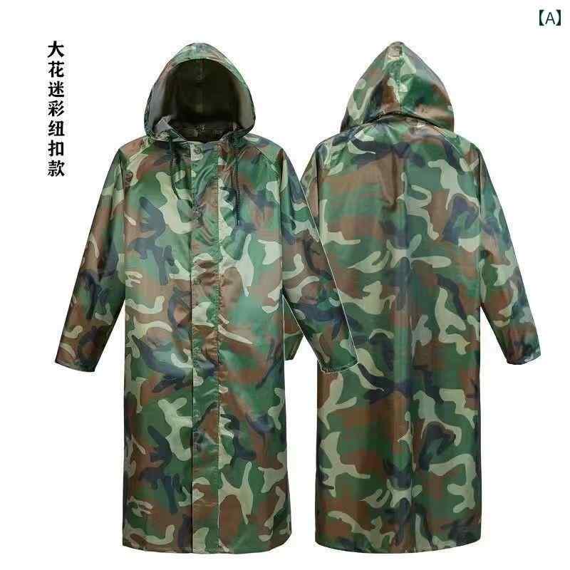かっぱ 男性用 迷彩 防水 レインコート 全身 メンズ ロング 大人 農 作業 サイクリング シングル トップ ポータブル
