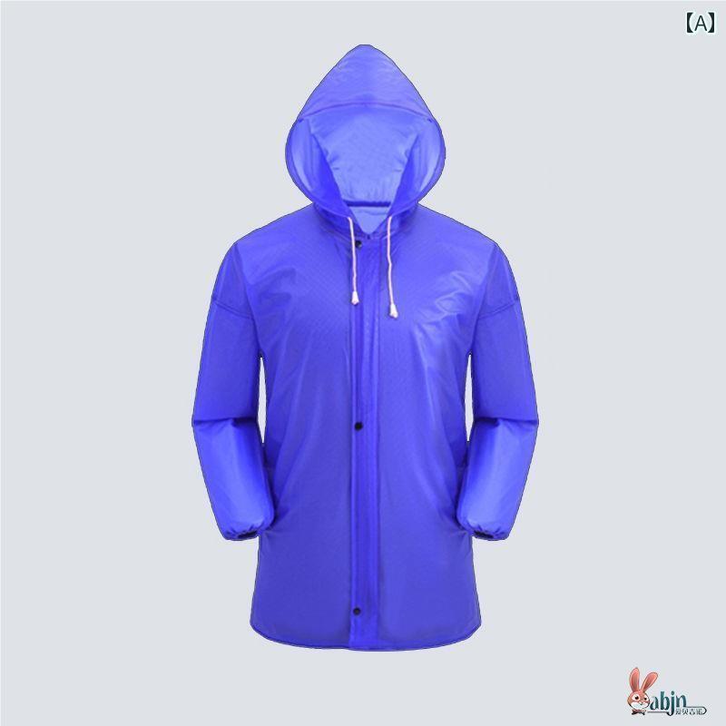 かっぱ 男性用 防水 レインコート トップス 腱 シングル ピース 男女兼用 ハーフ 丈 アウトドア 防 雨 フード付き
