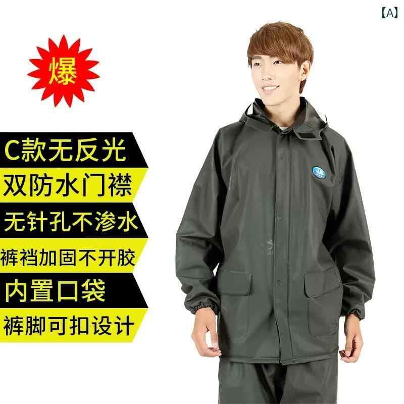 かっぱ 男性用 江 太 公 テイクアウト 防 雨 厚手 スプリット レインコート レインパンツ スーツ 防水 服 メンズ ライダー 大人用 バイク