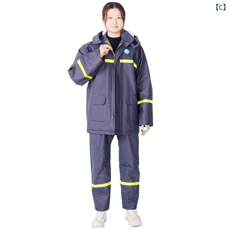 かっぱ 男性用 レインコートと レインパンツ スーツ 大人 全身 防水 スプリット 厚手 オートバイ 抗 暴風 雨 テイクアウト 乗馬