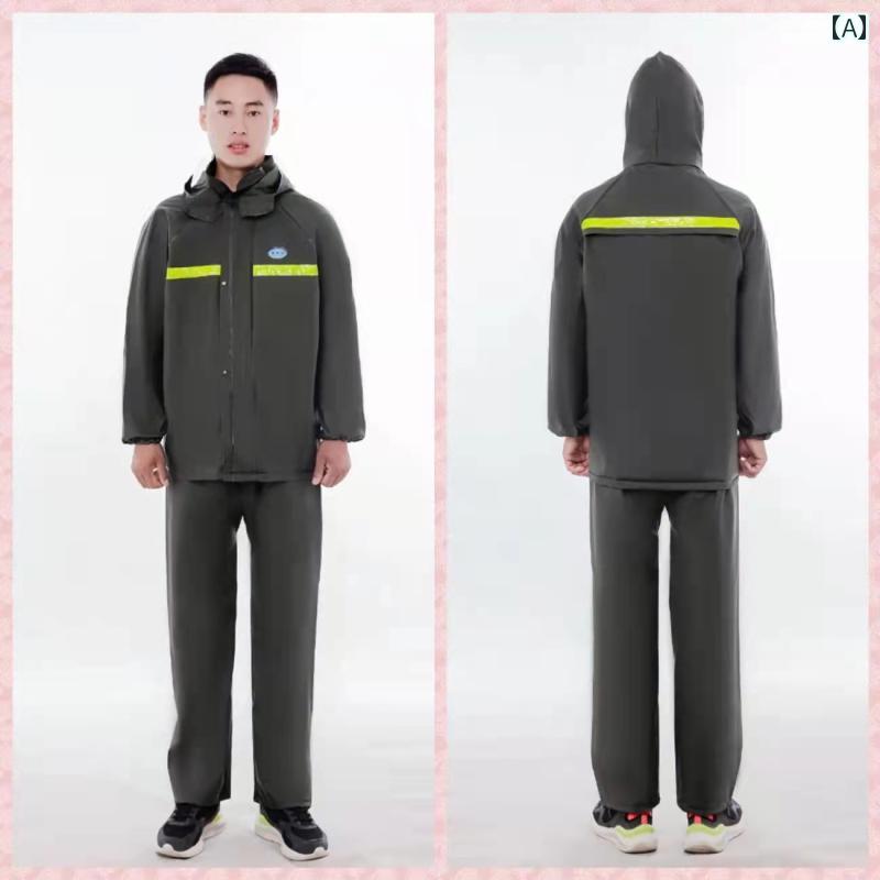 かっぱ 男性用 フルラ バー レインコートと レインパンツ スーツは メンズ レディースが 乗る 長い 全身の 厚手 持ち帰り用 オートバイ スーツ 大雨を 防...