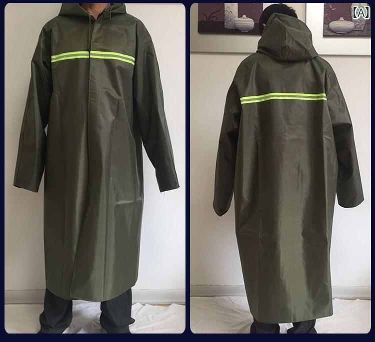 かっぱ 男性用 厚手 昔ながらの レインコート 大人 メンズ レディースの ハイキングと サイクリング オックスフォード 布の 労働 保護 屋外 シングル 防水...