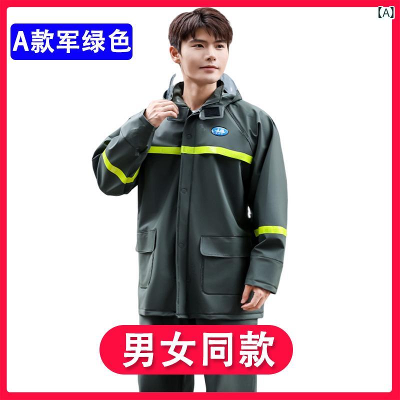 かっぱ 男性用 江 太 公 レインコート レインパンツ スプリット スーツ ロング 全身 防 雨 テイクアウト ライダー バイク 電気 自動車 男性