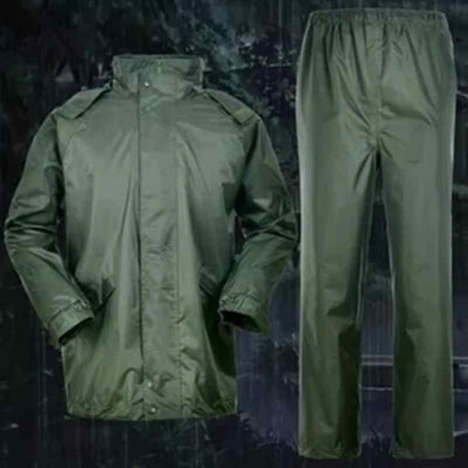 かっぱ 男性用 の オリーブ グリーンの スプリット レインコート レインパンツ バック ポケット 付き 防水 サイクリング ランニング 快適 通気性 レスキュー 練習用 スーツ かっぱ 男性用 の オリーブ グリーンの スプリット レインコート レインパンツ バック ポケット 付き 防水 サイクリング ランニング 快適 通気性 レスキュー 練習用 スーツ
