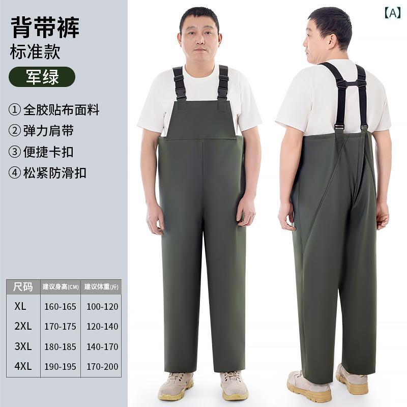 かっぱ 男性用 ハーフ 丈の 靴なし 胸 丈 ジャンプスーツ オーバー オール 農場 用 防汚 防臭 トップ スプリット スーツ 釣り用 レインコート