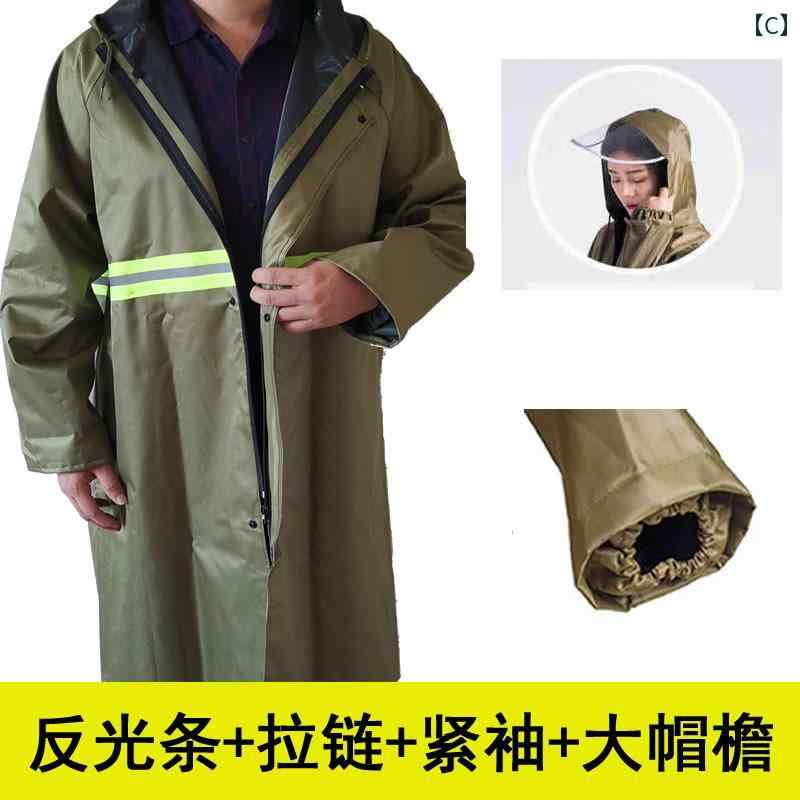 かっぱ 男性用 オックスフォード 布 キャンバス 大人用 ワンピース ロング プラス 厚手 アウトドア 労働 保護 フルボディ レインコート サイクリング 防水 防風