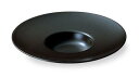 カネスズ セラミックス パスタ皿 黒マット 26cm ワイドリム 26cm平型スープ皿 日本製 50102816