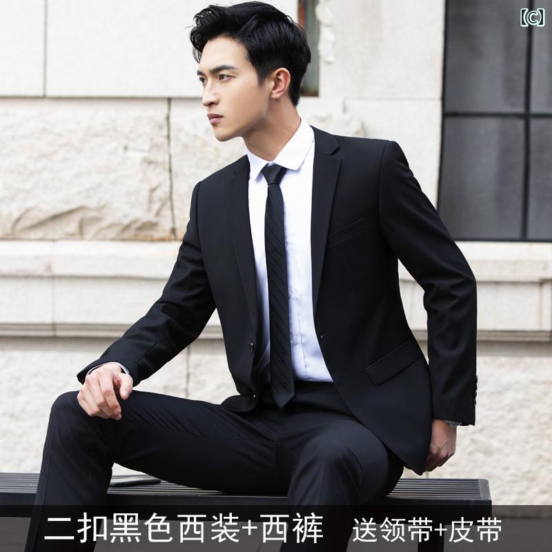 リクルート ビジネス メンズ メンズスーツ プロ フォーマルウェア 面接用 ベスト マン スーツ 新郎 結婚式 ビジネス カジュアル スリム ジャケット スモール