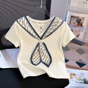 ベーシック トップス レディース 自主 保存 品にお すすめ 夏に 女性用に スカーフ 半袖 ストレート ショルダー Tシャツ で シック スリムフィットの シ...