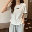 ベーシック トップス レディース 大きいサイズ フィッシュボーン ホワイト ストレート ショルダー 半袖 Tシャツ 夏用 レディース 太め mm スリミング お...