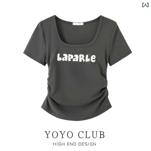 ベーシック トップス レディース 夏 大きいサイズ スクエアネック 右 肩 半袖 Tシャツ レディース 脂肪 mm ウエスト スリム プリーツ トップ ベーシック トップス レディース 夏 大きいサイズ スクエアネック 右 肩 半袖 Tシャツ レディース 脂肪 mm ウエスト スリム プリーツ トップ