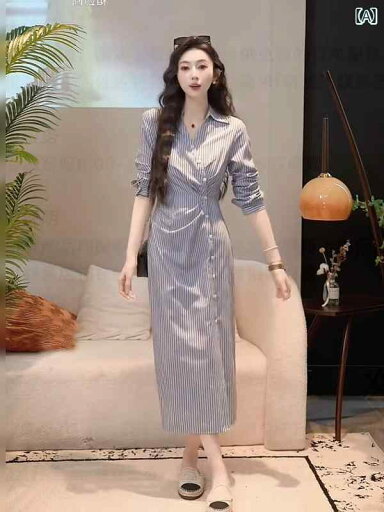 かわいい シャツワンピース レディース のの 美しい フランスの クール ユニークで シック ストライプの シャツ ドレスの レディース 夏の 2025 スタイル かわいい シャツワンピース レディース のの 美しい フランスの クール ユニークで シック ストライプの シャツ ドレスの レディース 夏の 2025 スタイル