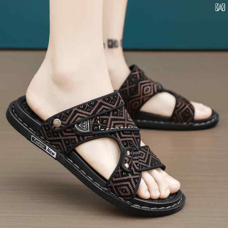 健康サンダル 夏の アウトドアウェアの メンズサンダル 滑り止め ドライバー 運転 専用 サンダル お父さん アウトドア スポーツ ソフト ボトム ビーチ スリッパ