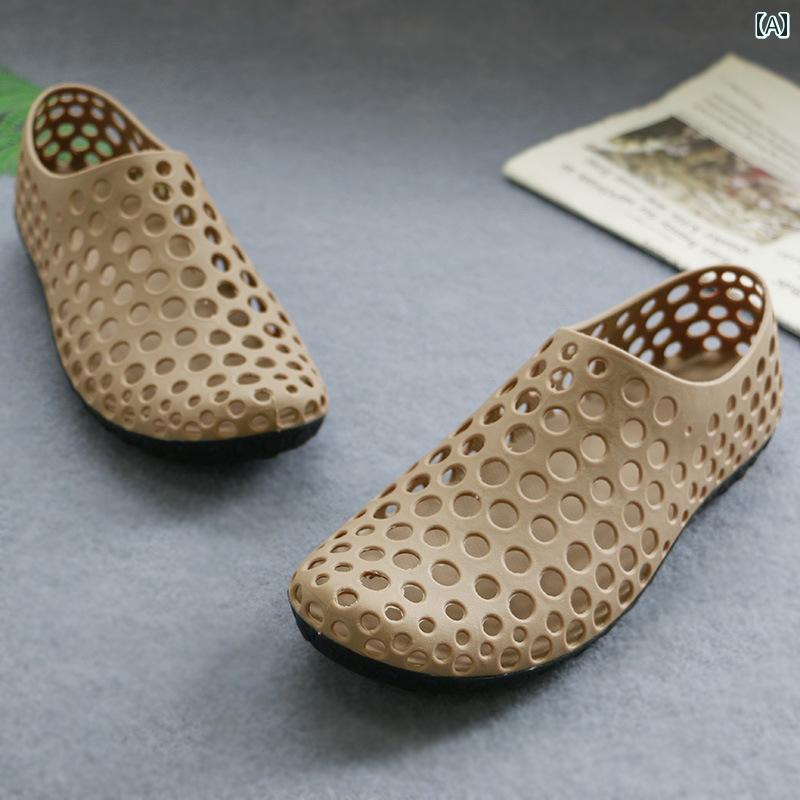 健康サンダル ソフト ソール ベトナム サンダル メ ンズ 夏 ゴム メンズ ビーチ シューズ ホール 通気性