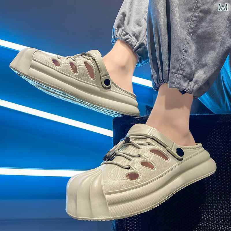 スポーツサンダル メンズ 夏用 メンズ ホール シューズ 滑り止め 防臭 機能 付き ビーチ スリッパ 厚底で 身長 アップ 効果の ある スポーツ サンダル