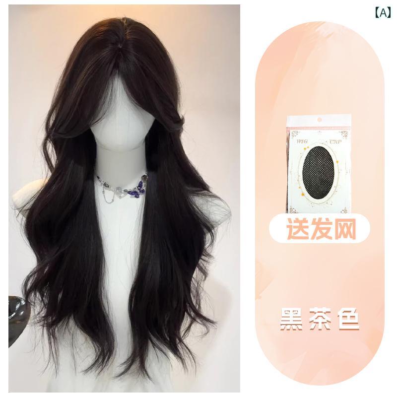 女性用 かつら Meisu ウィッグ フル ヘッド セット 女性 ナチュラル デイリー 秋冬 韓国 ビッグウェーブ 巻き 毛 シミュレーション