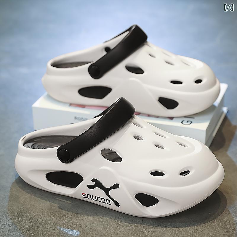 スポーツサンダル メンズ 夏用 メンズ ホール シューズ 滑り止め 防臭 アウトドア スポーツ用 ハーフ スリッパ 厚底 サンダル