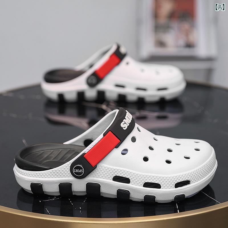 スポーツサンダル メンズ ホール シューズ メンズカジュアル 通気性 クローズド トゥ スリッパ カップル レディース ビーチ メンズサンダル 運転 滑り止め スポーツ(4)