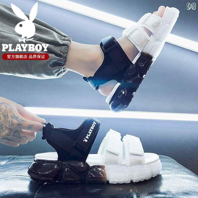 スポーツサンダル メンズ プレイボーイ サンダル メンズ 夏用 滑り止め 耐摩耗 アウトドア 運転 スポーツ 兼用 ソフト ソール ビーチ スリッパ