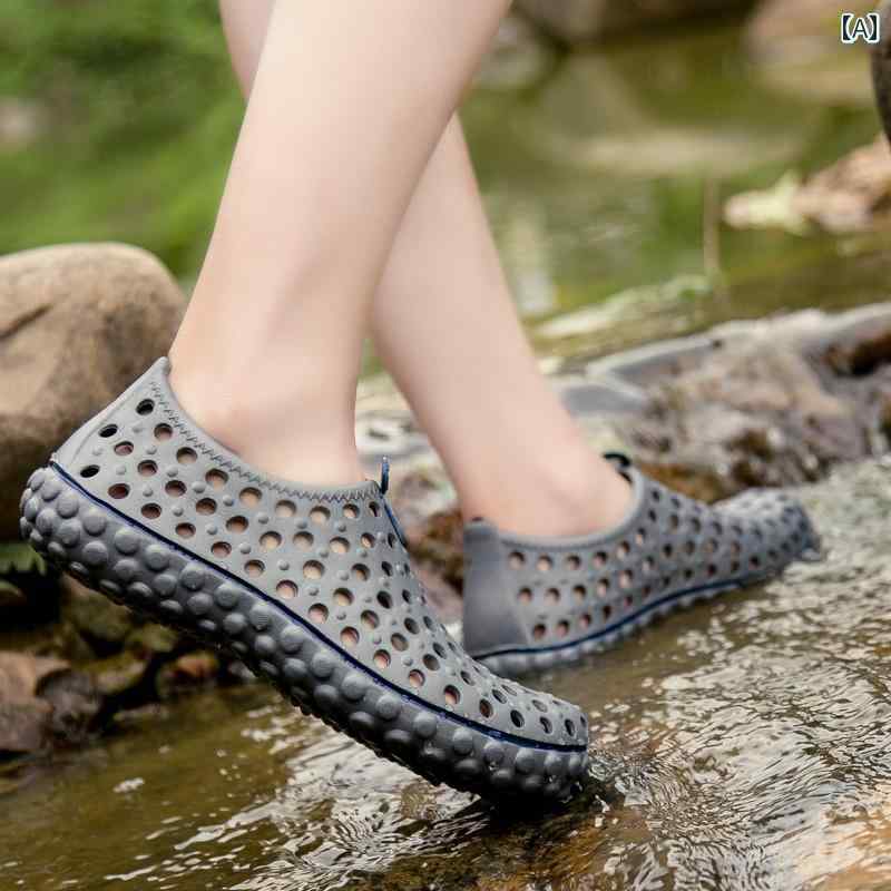 スポーツサンダル メンズ メンズサンダル ホール シューズ アウトドア用 滑り止め プラスチック ビーチ スポーツ クリーク 夏用 メンズ スピード 干渉 ウォーター