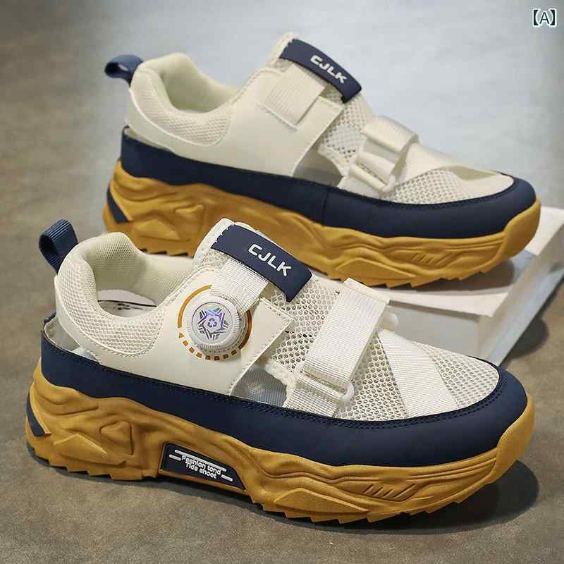 スポーツサンダル メンズ 夏用 メンズ スポーツ サンダル 通気性 メッシュ シューズ 回転 バックル ド..