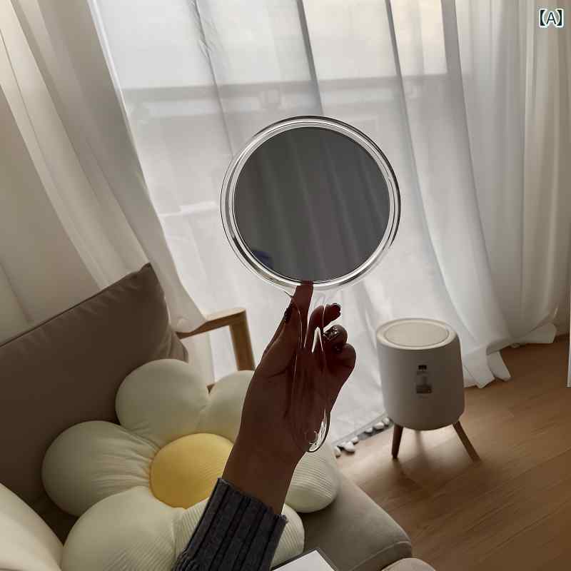 手鏡 コンパクト ハンドヘルド イン スタイル 小型 ミラー ポータブル 女性 化粧 鏡 高級 精巧 美容 ハンドル ハンドミラー