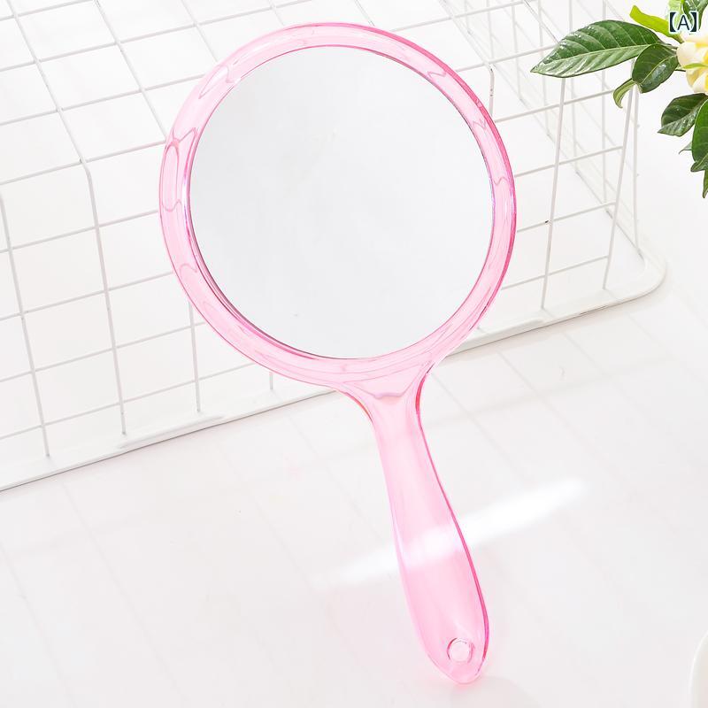 手鏡 コンパクト 両面 ハンドル 化粧 鏡 ポータブル ハンドヘルド 美容 デンタルミラー 拡大 付き ヤンミン 羅漢 同じ スタイル