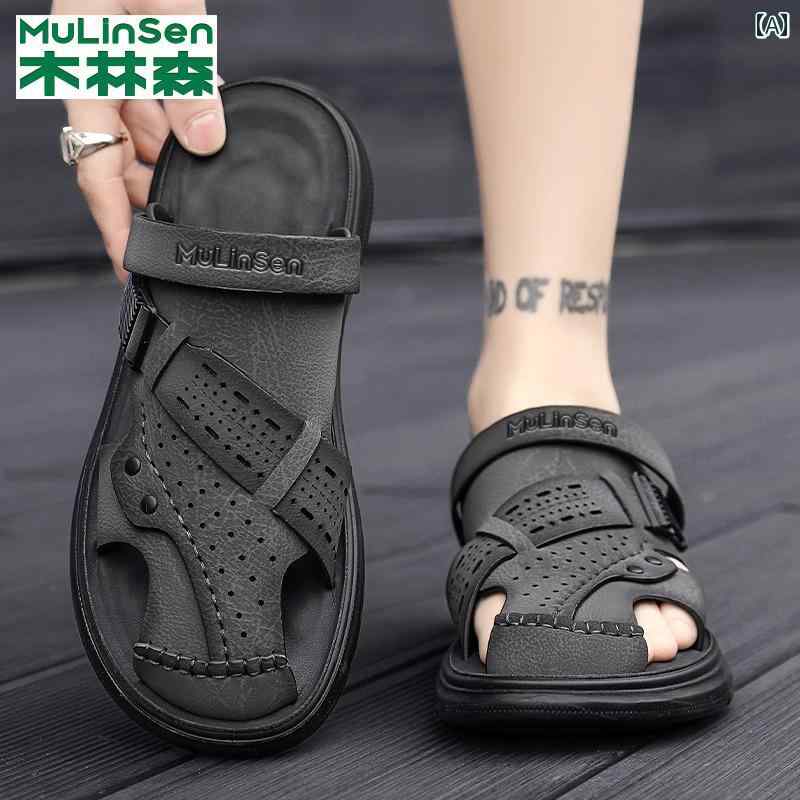 スポーツサンダル メンズ Mulen メンズサンダル 夏 アウトドアウェアお父さん 運転 兼用 革 ソフト ソール スポーツ ビーチ サンダル