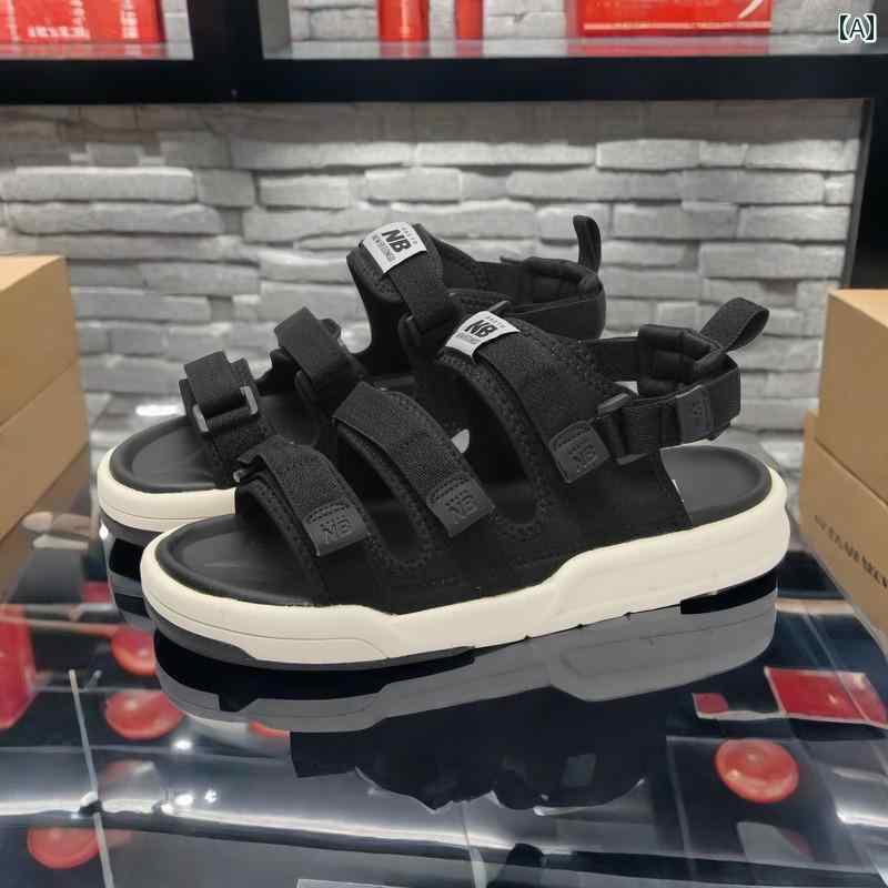 スポーツサンダル メンズ NB サンダル メンズ 2025夏 ビーチ シューズ 厚底 アウトドア スポーツ スリッパ レディース(4.0)