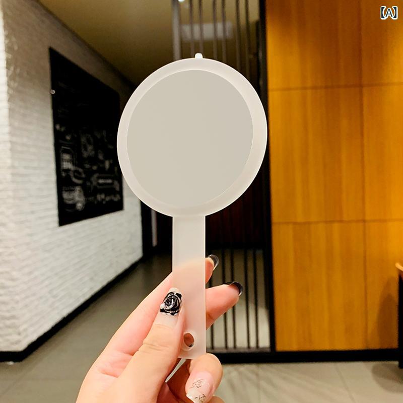 手鏡 コンパクト シンプル HD ハンドル ミラー 化粧 鏡 手持ち 美容 サロン 学生 寮 ポータブル スタイル