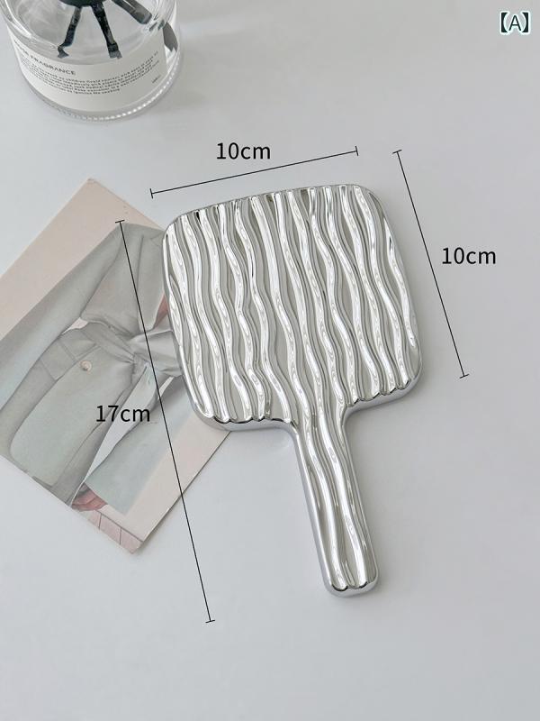 手鏡 コンパクト 高度な 手持ち ミラー ポータブル 化粧 鏡 女性 ハンドル 大きい 学生 持ち 運び