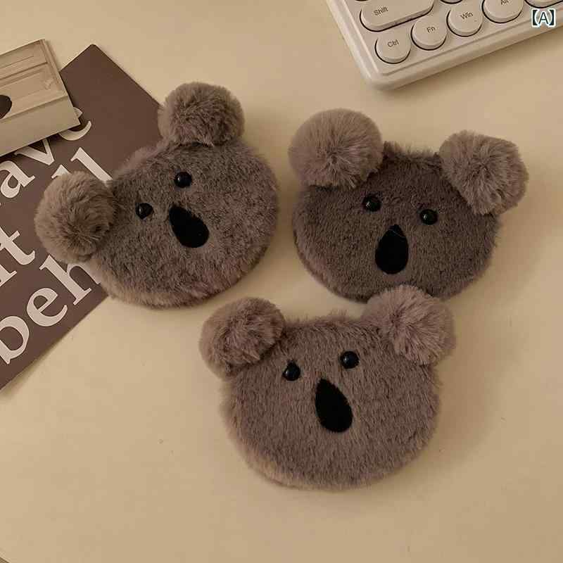 手鏡 コンパクト かわいい コアラの 手持ち 両面 化粧 鏡 ポータブル 折りたたみ 小型 ミラー ミニ 丸型