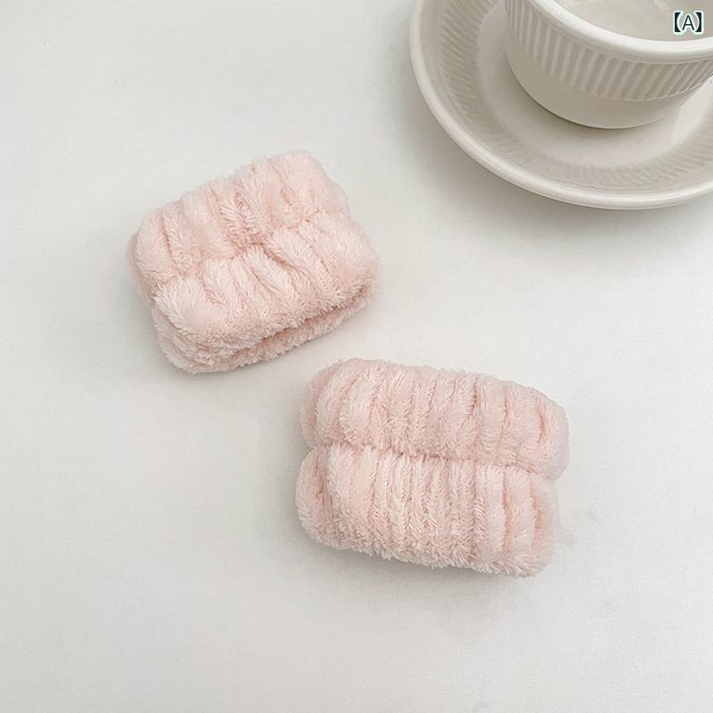吸水 リストバンド 洗顔用 リスト バンド 洗濯 防 湿 用品 女性 用 吸水 タオル 手首用 滴 スリーブ スポーツ用 汗 拭き ヘア リング