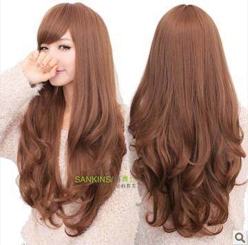 女性用 かつら Yingzhina ウィッグ 女の子用 ロング カール ふわふわ ビッグウェーブ マット 高温 ヘア レディース セット