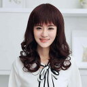 女性用 かつら 通気性の ある ウィッグ レディース 長い 巻き 毛の フル ヘッド セット レディースの ヘア 母親の ショート ミディアムと ロングの 中年...