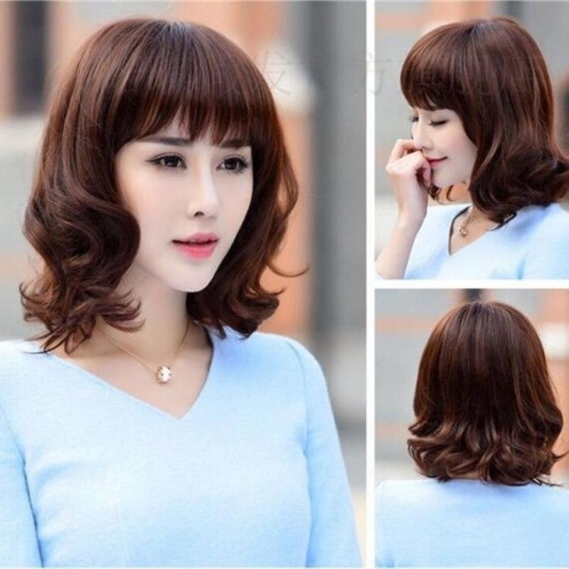 女性用 かつら 女性用 ウィッグ マザー スタイル ミディアム レングス カール ヘア ナチュラル ビッグウェーブ 肩 丈